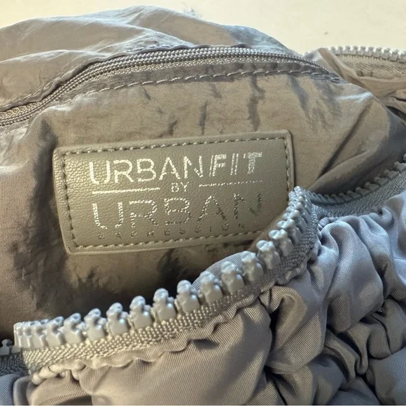 Urban Expressions Puffy Shoulder Bag Gray Ruched Nylon Trendy Puffer Handbag - Picture 5 of 7